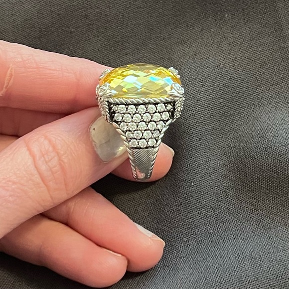 Judith Ripka Yellow stone and CZ Ring; size 6.5 - Picture 3 of 6